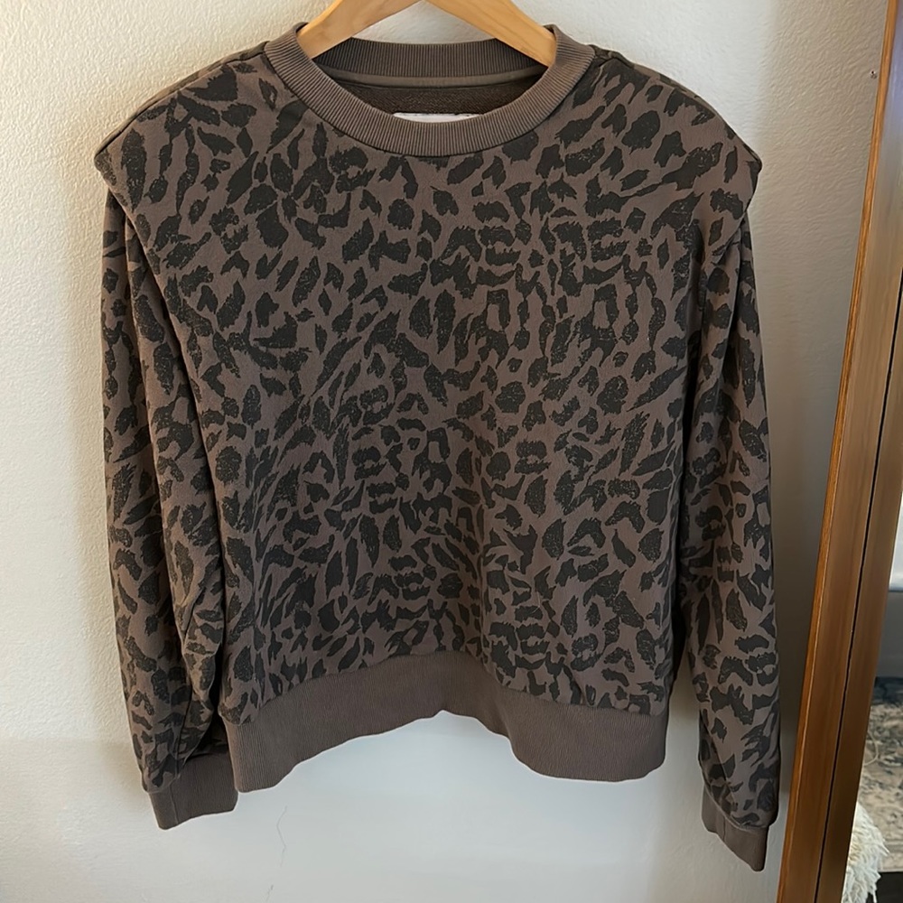 Animal Print Structured Sweatshirt - image 1